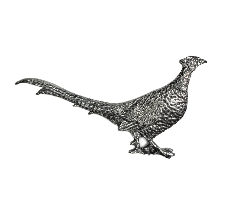 Walking Pheasant Pewter Pin