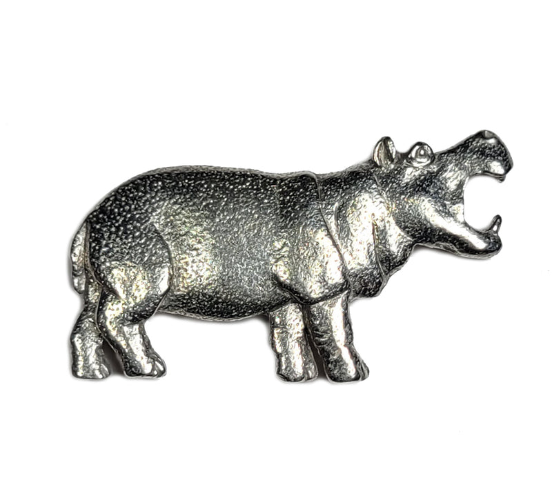 Hippopotamus Pewter Pin