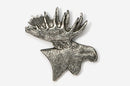 Moose Head Pewter Pin