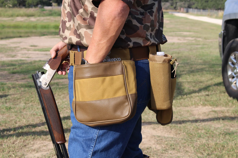 Waxed Canvas Game Bird Bag: Tan and Brown Leather