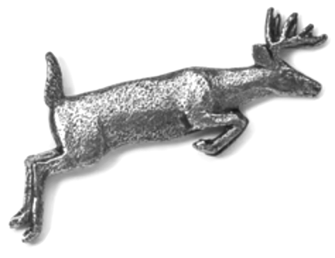 Jumping Whitetail Deer Pewter Pin