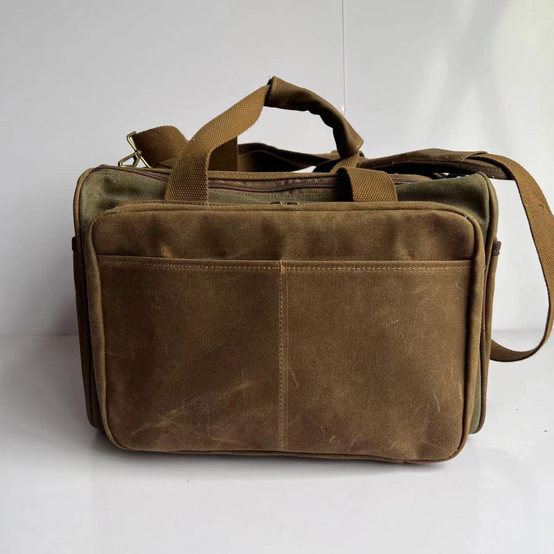 Waxed Canvas Range Bag: Olive/Brown